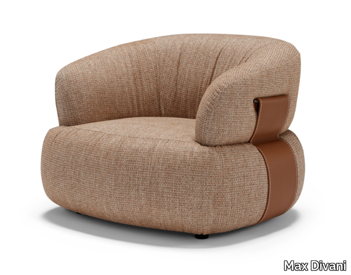 DANA - Swivel fabric armchair with armrests _ Max Divani