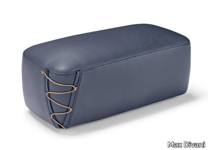 KEA - Rectangular leather pouf _ Max Divani