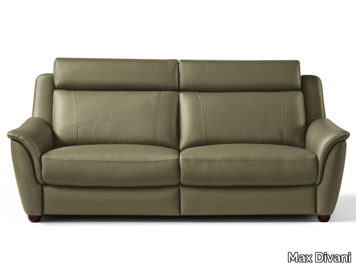 AFFOGATO - 2 seater leather sofa with headrest _ Max Divani