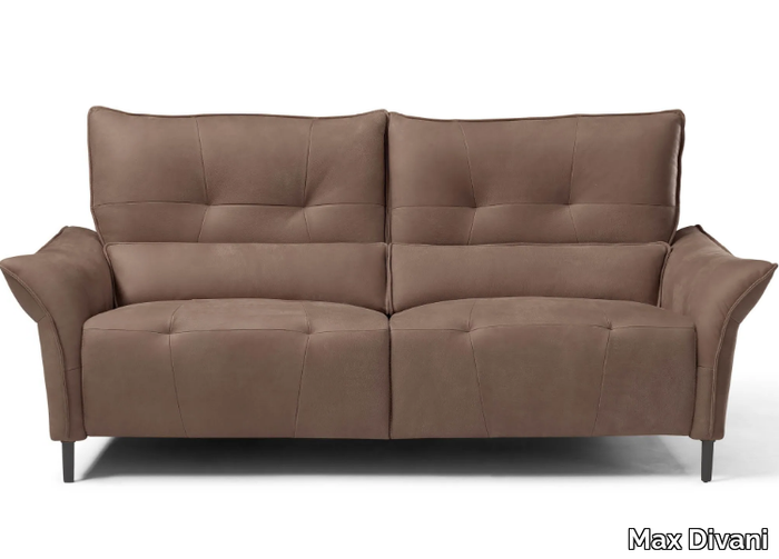 LEONARDO - Recliner 2 seater leather sofa _ Max Divani