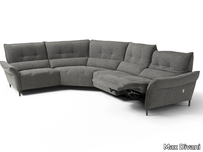 LEONARDO - Recliner sectional fabric sofa _ Max Divani