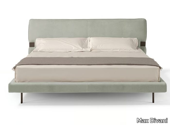 NEL - Fabric double bed with upholstered headboard _ Max Divani