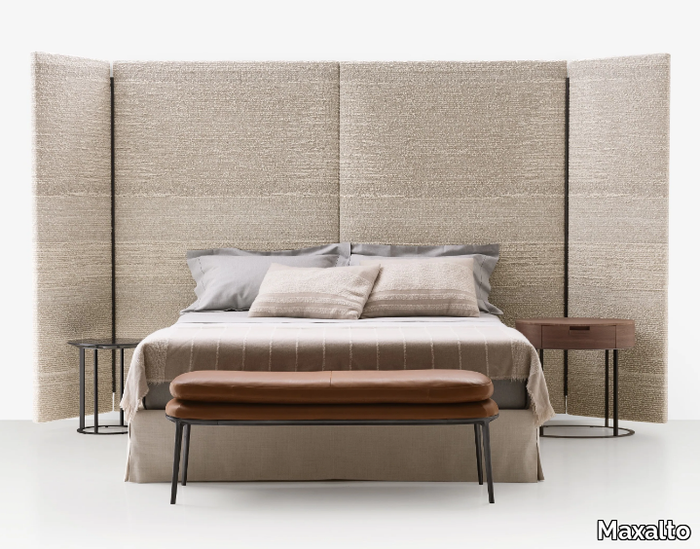 DIKE - Fabric double bed with high headboard _ Maxalto