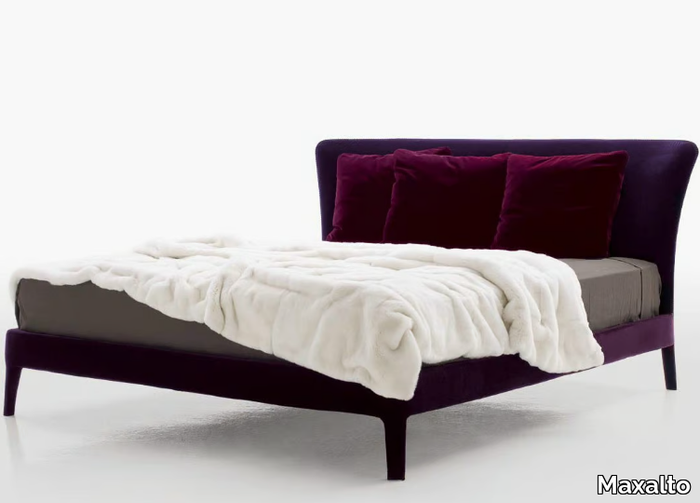 FEBO - Fabric double bed with upholstered headboard _ Maxalto