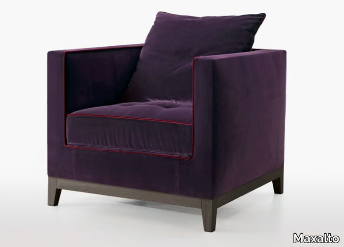 LUTETIA - Upholstered fabric armchair with armrests _ Maxalto