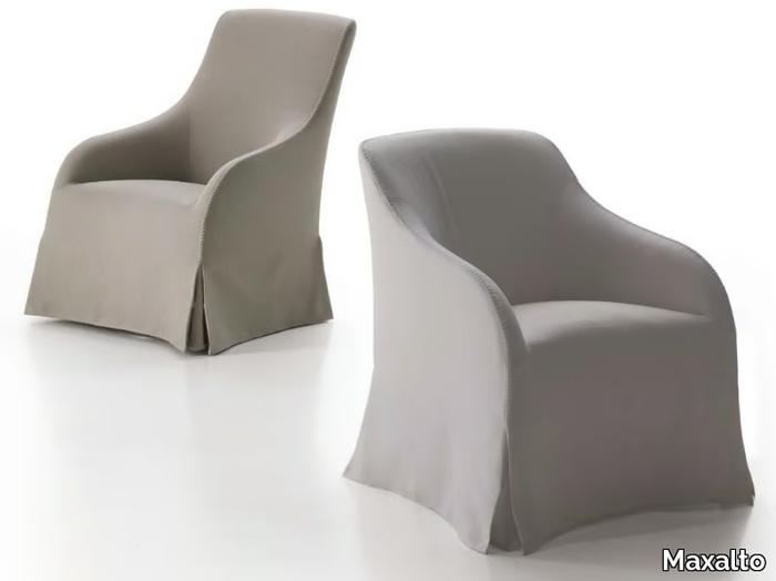 AGATHOS - Upholstered fabric armchair with armrests _ Maxalto