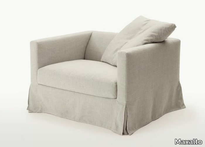 SIMPLICITER - Upholstered fabric armchair with armrests _ Maxalto