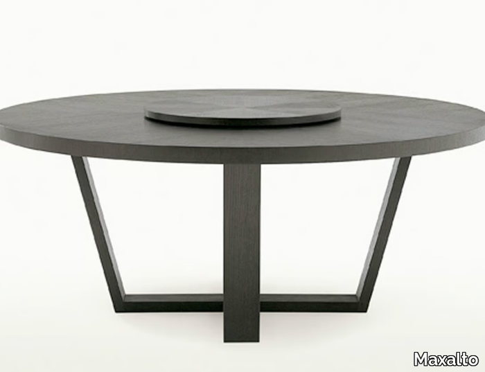 XILOS - Round wooden table with Lazy Susan _ Maxalto