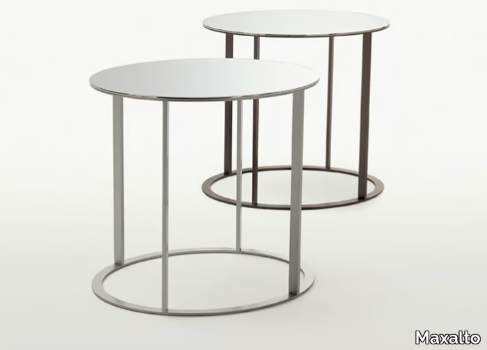 ELIOS - Round mirrored glass coffee table _ Maxalto