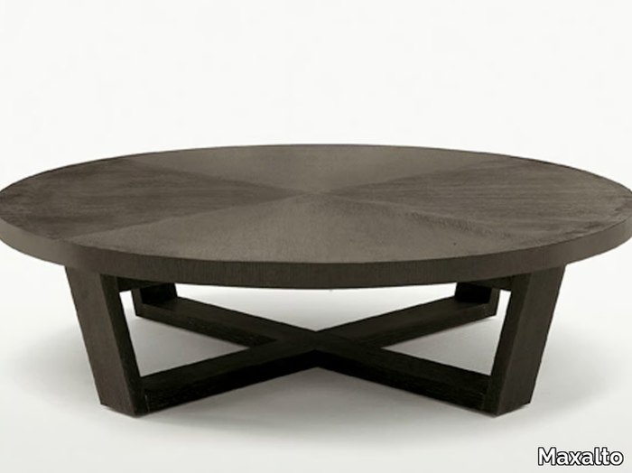 XILOS - Round solid wood coffee table _ Maxalto