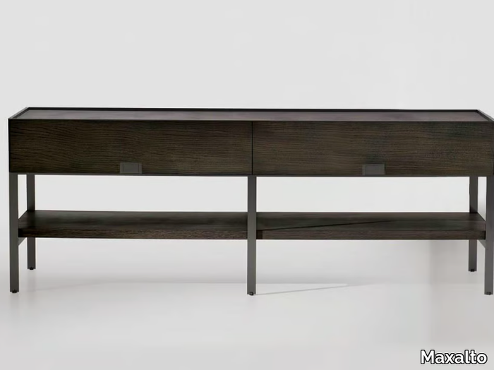 ERACLE - Rectangular solid wood console table with drawers _ Maxalto