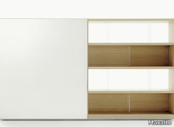 MIDA - Open wooden bookcase _ Maxalto