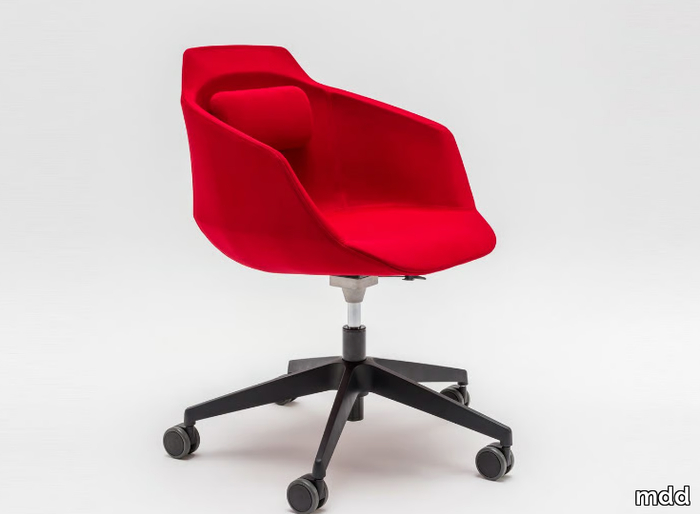 ULTRA P11KM, P11KT - Fabric chair with castors with armrests with 5-spoke base _ mdd