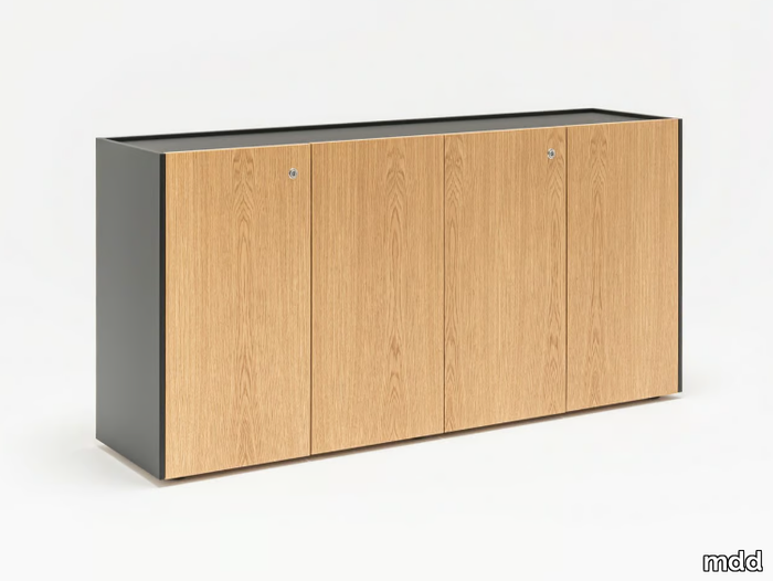 VIGA - Low wooden office storage unit with lock _ mdd