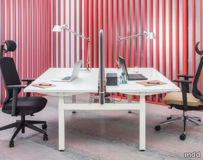 OGI-DRIVE - Multiple workstation desk with sound absorbing screens _ mdd