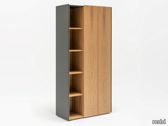 VIGA - Tall wooden office storage unit with hinged doors _ mdd