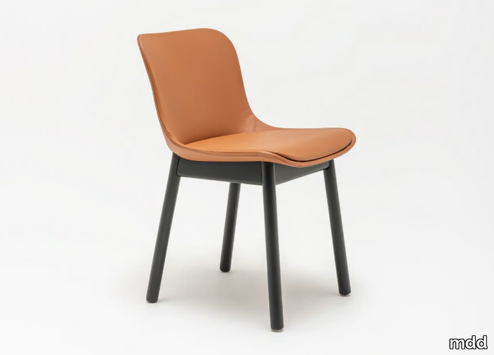 BALTIC 2 CLASSIC - Fabric chair with integrated cushion and wooden legs _ mdd