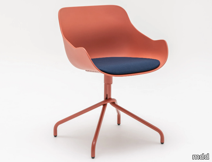 BALTIC REMIX - Swivel trestle-based polypropylene chair with integrated cushion _ mdd