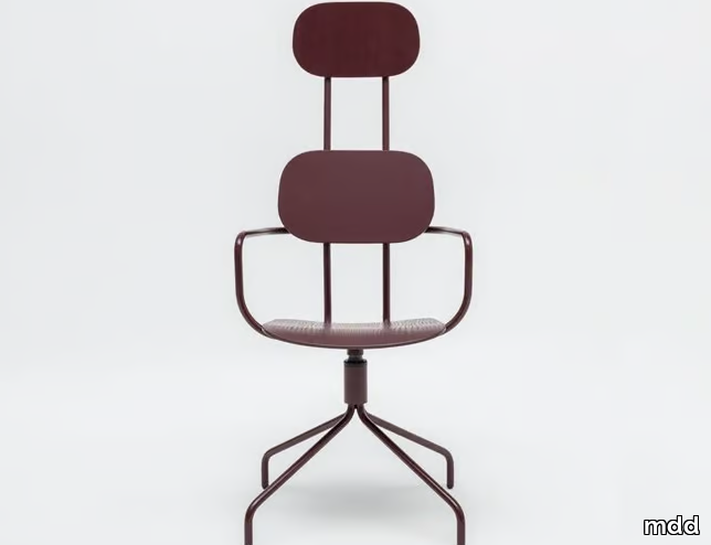 NEW SCHOOL - Trestle-based plywood office chair with armrests _ mdd