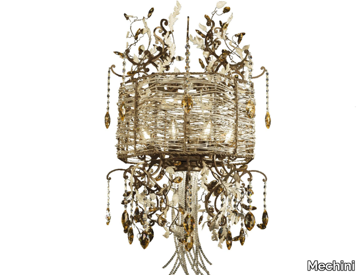 L331 - Wrought iron chandelier with crystals _ Mechini