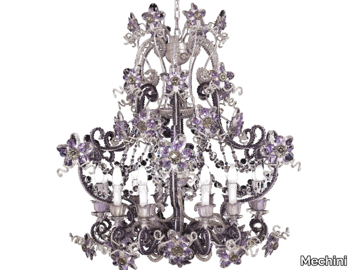 L288 - Wrought iron chandelier with crystals _ Mechini