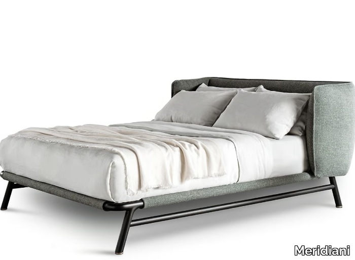 EDOARDO PIPING - Double bed with upholstered headboard _ Meridiani