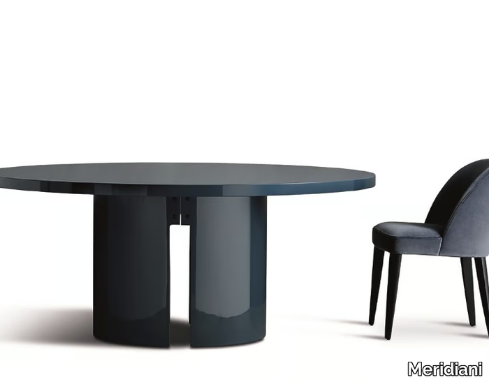 GONG - Round wooden dining table _ Meridiani