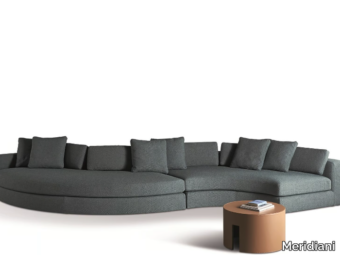 HAROLD - Curved fabric sofa with removable cover _ Meridiani