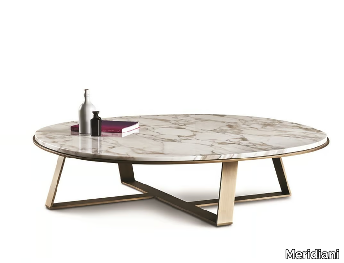 JUDD - Low round marble coffee table _ Meridiani