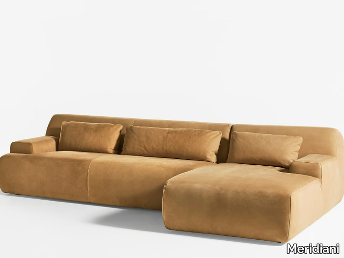 NORTON - Fabric sofa with removable cover with chaise longue _ Meridiani