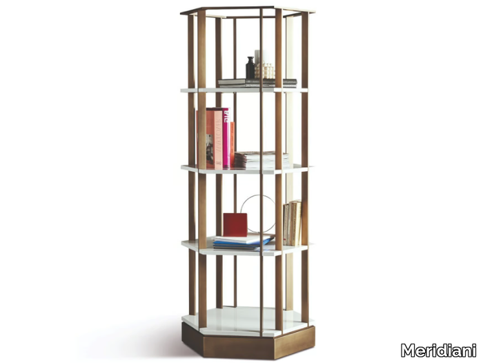 SEBASTIAN - Open metal bookcase _ Meridiani