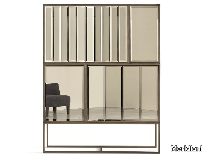 WOLFANG DIAMOND - Wooden wall cabinet with mirrored door _ Meridiani