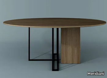 PLINTO - Round wooden dining table _ Meridiani