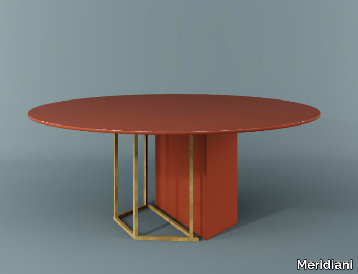 PLINTO - Round wooden dining table _ Meridiani