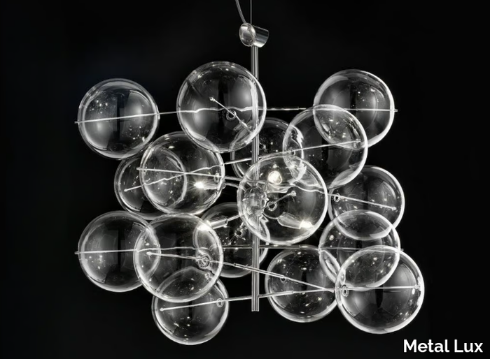 ATOM Ø 60 - Crystal pendant lamp _ Metal Lux