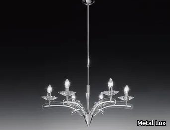 ICARO - Screen printed glass chandelier _ Metal Lux