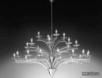 ICARO - Screen printed glass chandelier _ Metal Lux