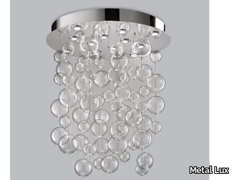 BOLERO Ø 100 - Blown glass ceiling lamp _ Metal Lux