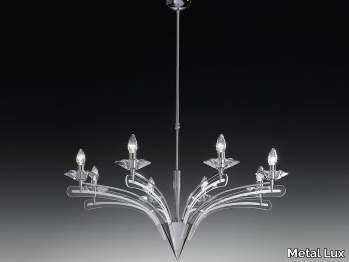 ICARO - Screen printed glass chandelier _ Metal Lux