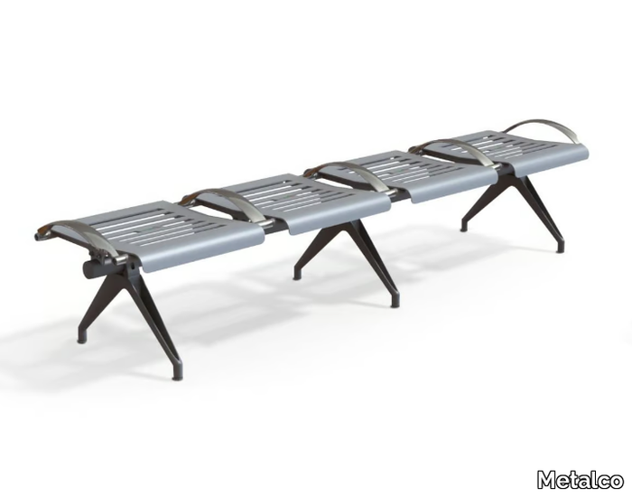 PLATINUM - Steel beam seating with armrests _ Metalco