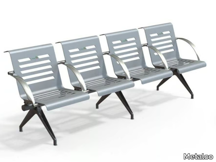 PLATINUM - Steel beam seating with armrests _ Metalco