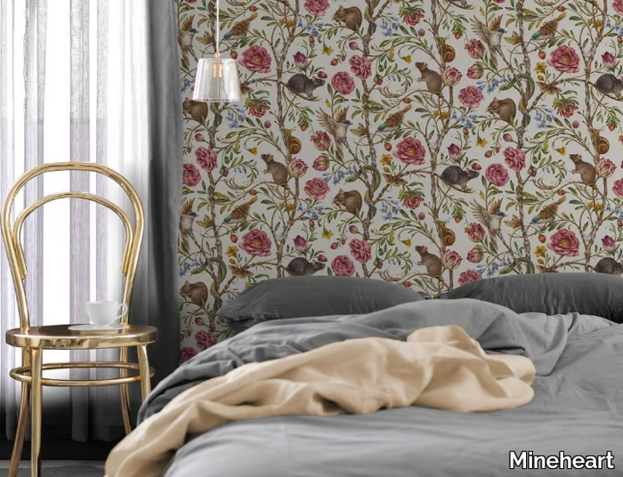 BACK TO NATURE - Non-woven paper wallpaper strip with floral pattern _ Mineheart