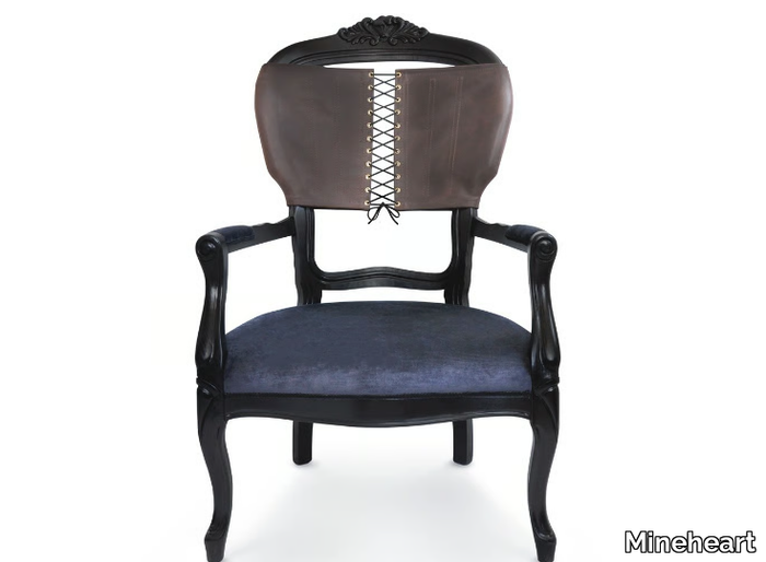 CORSET - Upholstered fabric chair with armrests _ Mineheart