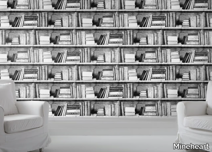 PHOTOCOPY BOOKSHELF - Vinyl wallpaper _ Mineheart