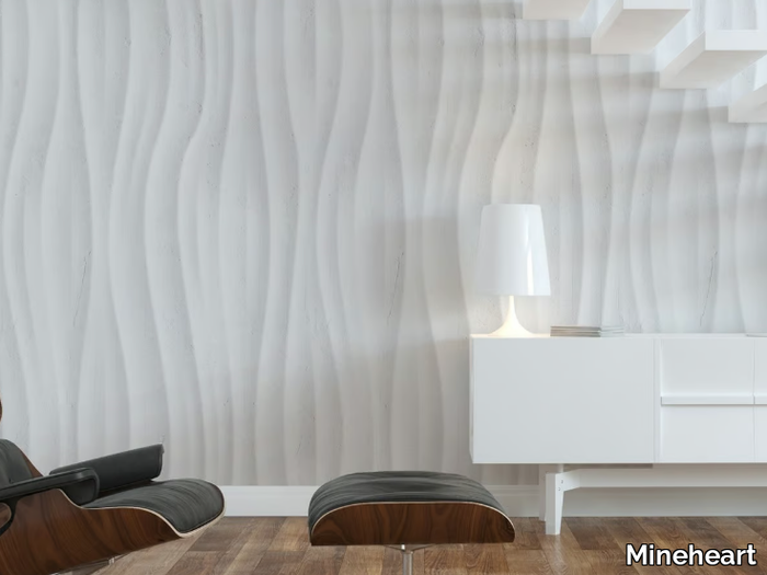 WAVES - Contemporary style Ecological 3D effect paper wallpaper strip _ Mineheart