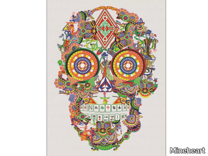 GAMBLING SKULL - Rectangular polyamide rug _ Mineheart