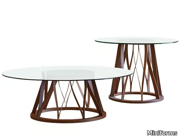 ACCO - Low wood and glass coffee table _ Miniforms