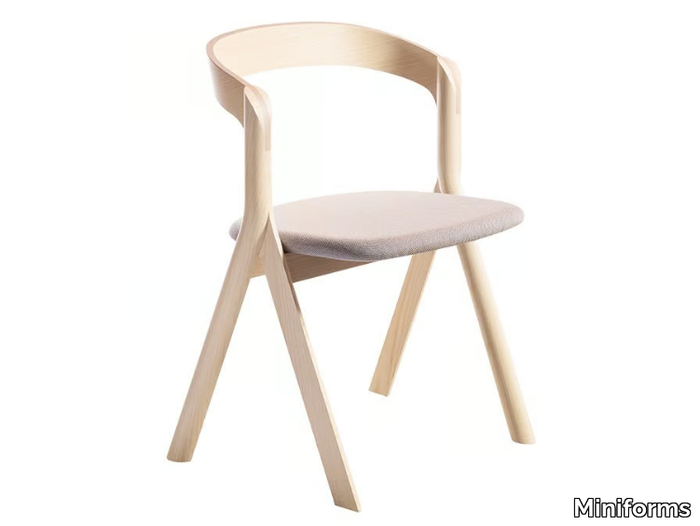 DIVERGE - Wooden chair with armrests _ Miniforms