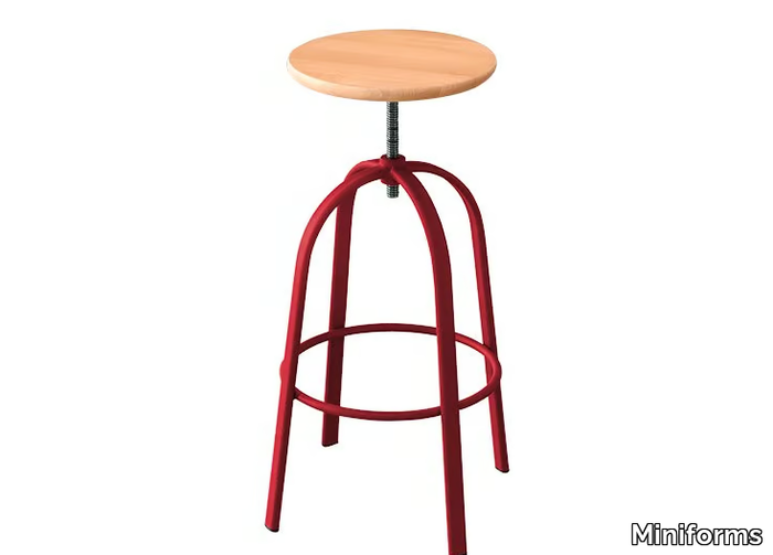 FERROVITOS - Stool height-adjustable with footrest _ Miniforms