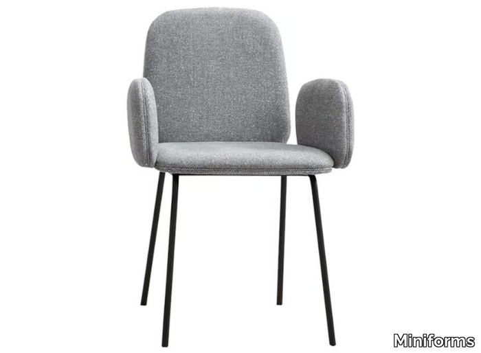 LEDA - Upholstered chair with armrests _ Miniforms